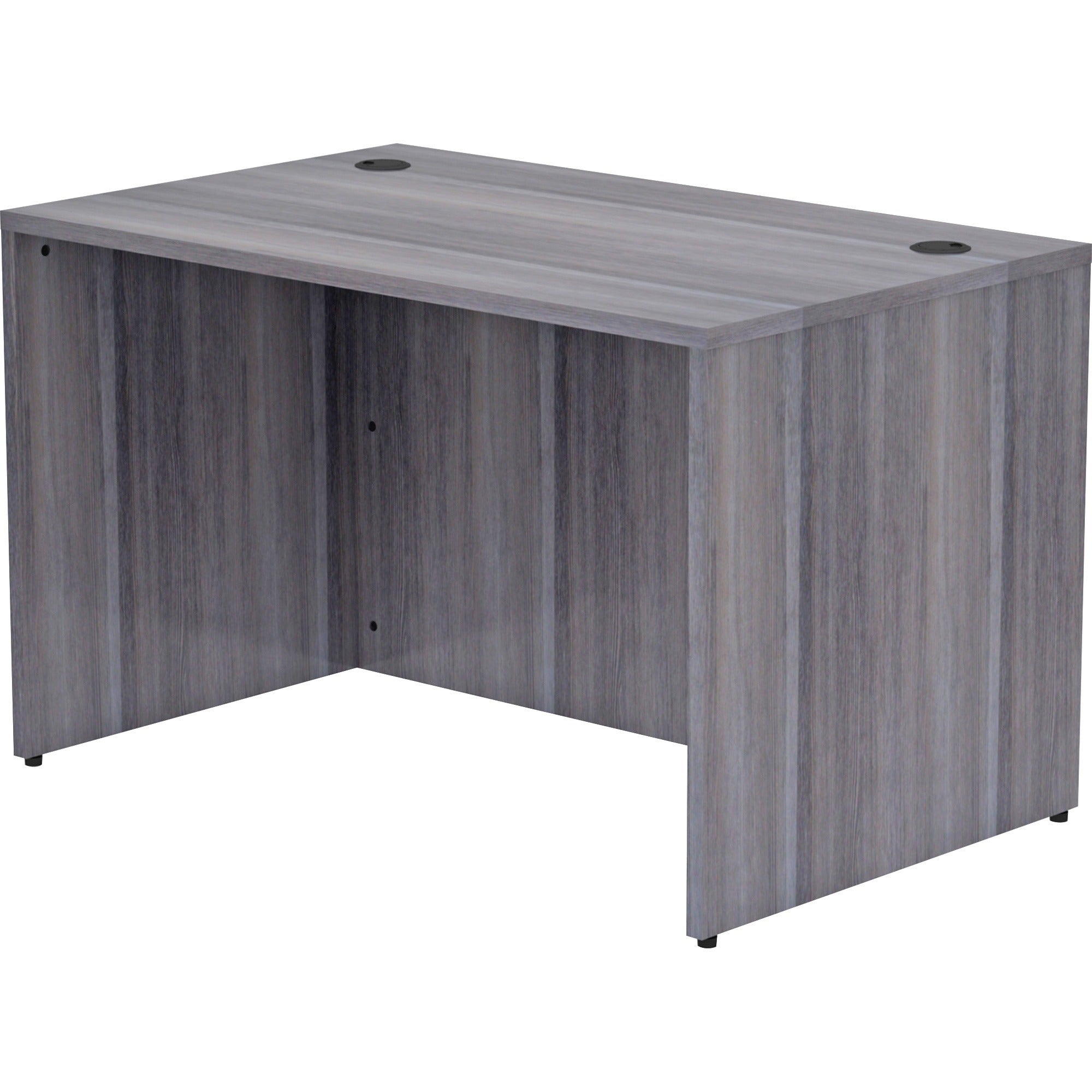 Lorell Essentials Series Rectangular Desk Shell - 29.5" Height x 48" Width x 30" Depth, x 1" Thickness Top - Laminate, Weathered Charcoal Table Top - Grommet - 1 Each