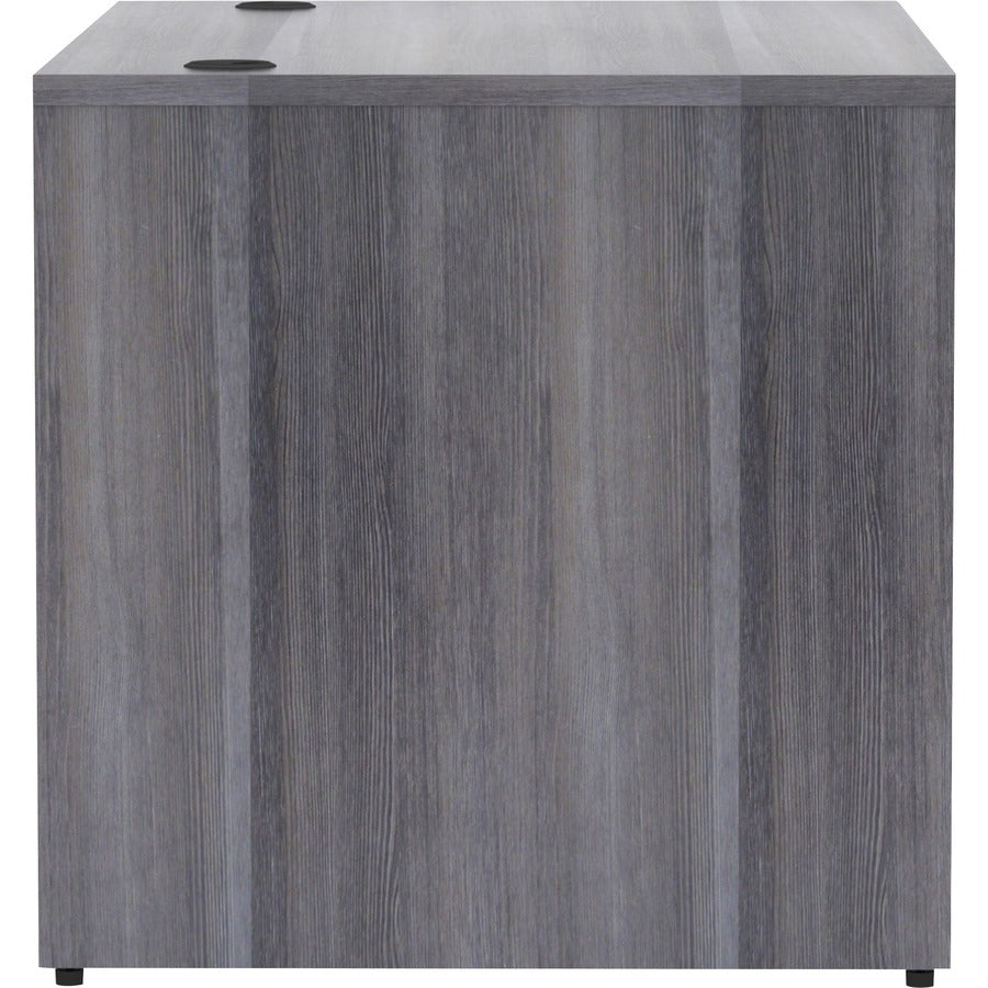 Lorell Essentials Series Rectangular Desk Shell - 29.5" Height x 48" Width x 30" Depth, x 1" Thickness Top - Laminate, Weathered Charcoal Table Top - Grommet - 1 Each