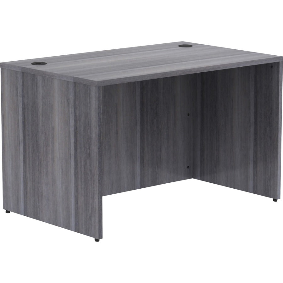 Lorell Essentials Series Rectangular Desk Shell - 29.5" Height x 48" Width x 30" Depth, x 1" Thickness Top - Laminate, Weathered Charcoal Table Top - Grommet - 1 Each