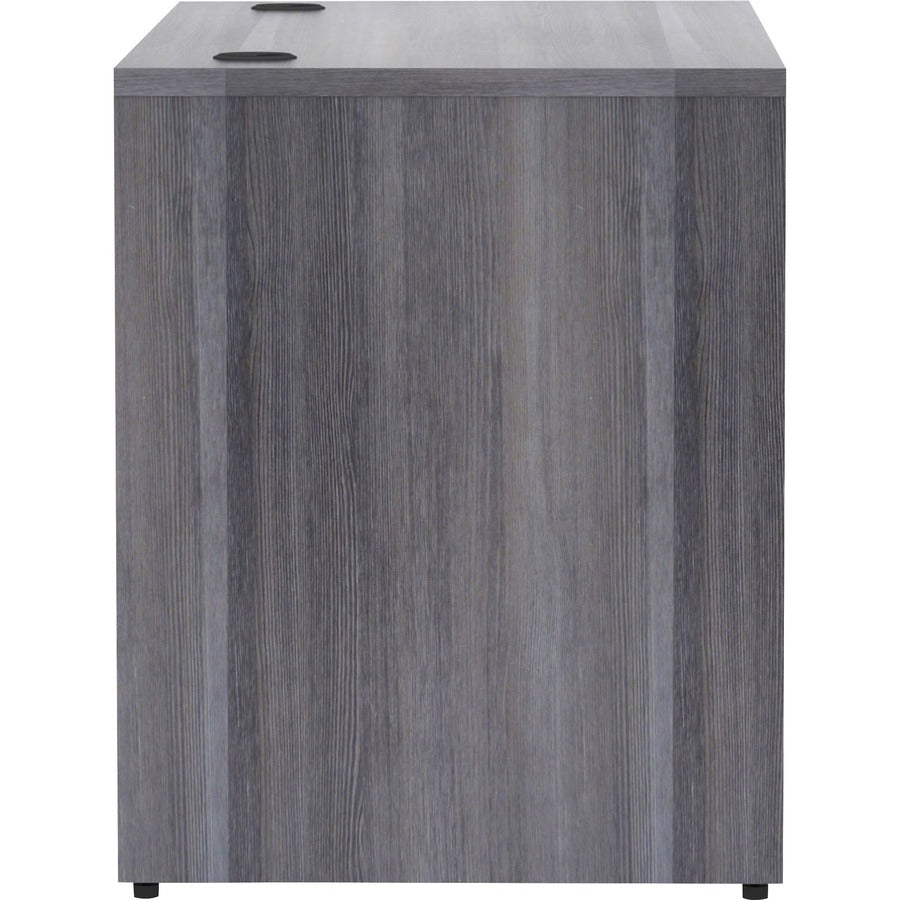Lorell Essentials Series Rectangular Desk Shell - 29.5" Height x 48" Width x 24" Depth, x 1" Thickness Top - Laminate, Weathered Charcoal Table Top - Grommet - 1 Each
