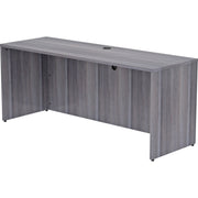 Lorell Essentials Series Credenza Shell - 29.5" Height x 70.9" Width x 23.6" Depth - Laminate, Weathered Charcoal Table Top - Modesty Panel, Grommet, Durable, Adjustable Floor Guide - 1 Each