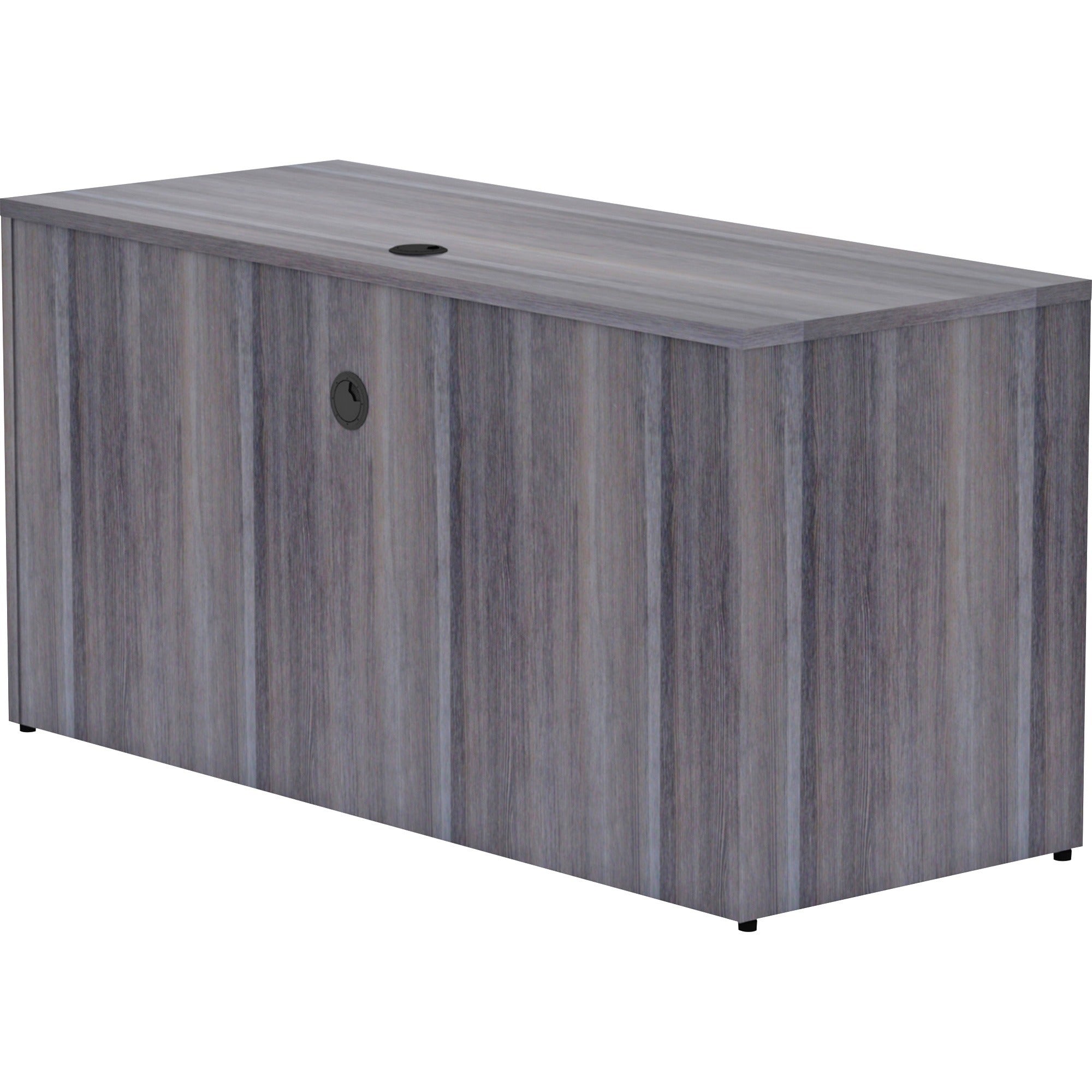 Lorell Essentials Series Credenza Shell - 29.5" Height x 60" Width x 24" Depth, x 1" Thickness Top - Laminate, Weathered Charcoal Table Top - Modesty Panel - 1 Each