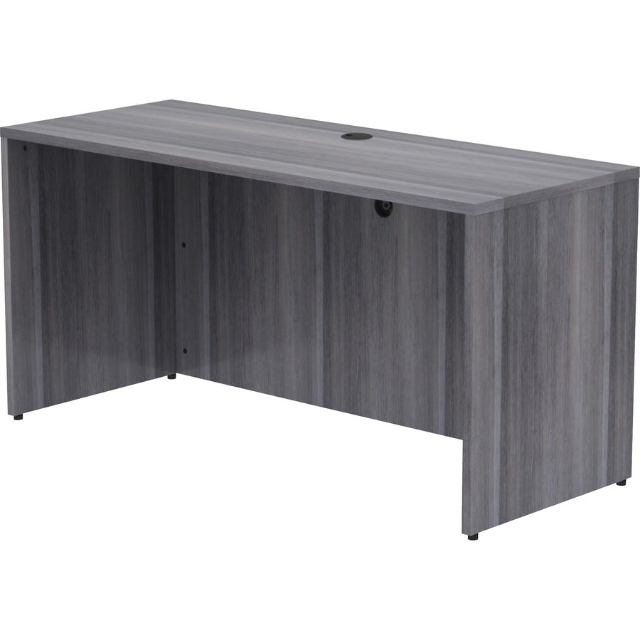 Lorell Essentials Series Credenza Shell - 29.5" Height x 60" Width x 24" Depth, x 1" Thickness Top - Laminate, Weathered Charcoal Table Top - Modesty Panel - 1 Each