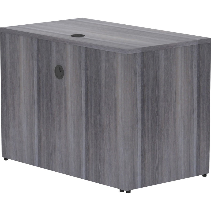 Lorell Essentials Series Return Shell - 29.5" Height x 42" Width x 24" Depth, x 1" Thickness Top - Laminate, Weathered Charcoal Table Top - Modesty Panel - 1 Each