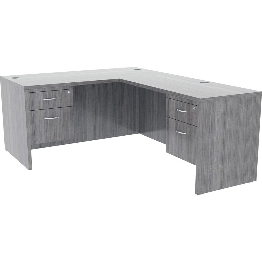 Lorell Essentials Series Return Shell - 29.5" Height x 42" Width x 24" Depth, x 1" Thickness Top - Laminate, Weathered Charcoal Table Top - Modesty Panel - 1 Each