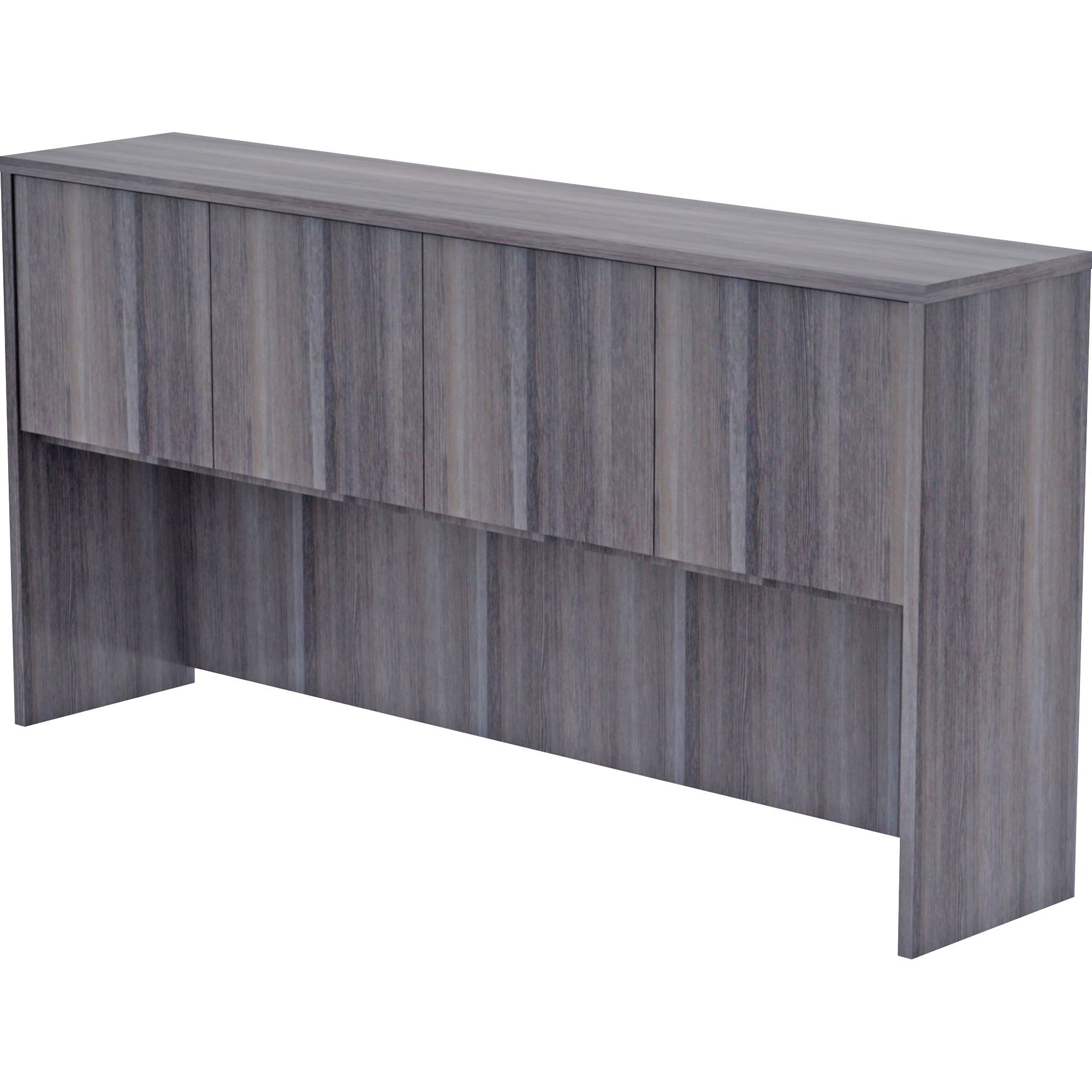 Lorell Essentials Series Stack-on Hutch with Doors - 36" Height x 70.9" Width x 14.8" Depth - 4 Door(s) - Grommet - 1 Each