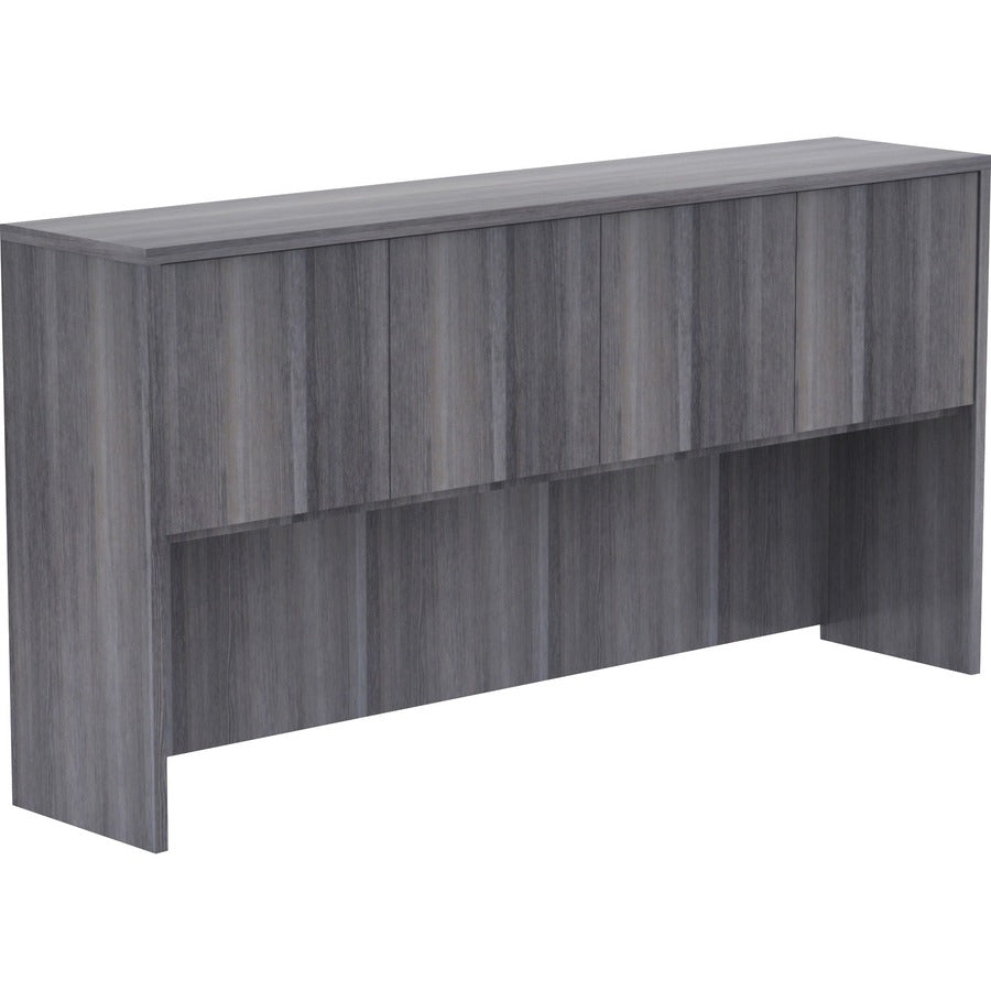 Lorell Essentials Series Stack-on Hutch with Doors - 36" Height x 70.9" Width x 14.8" Depth - 4 Door(s) - Grommet - 1 Each