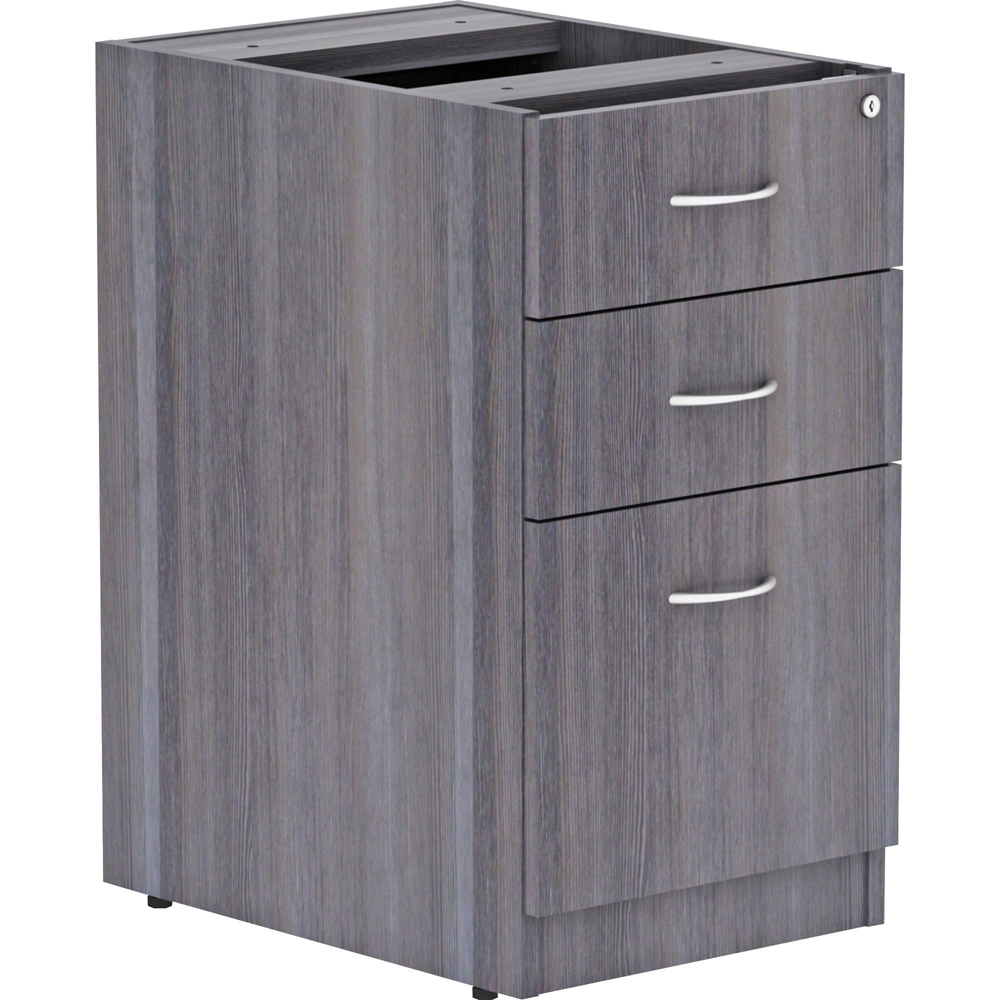 Lorell Essentials Series Box/Box/File Fixed File Cabinet - 28.3" Height x 16" Width x 22" Depth - Finish: Laminate, Weathered Charcoal - File Drawer - 1 Each