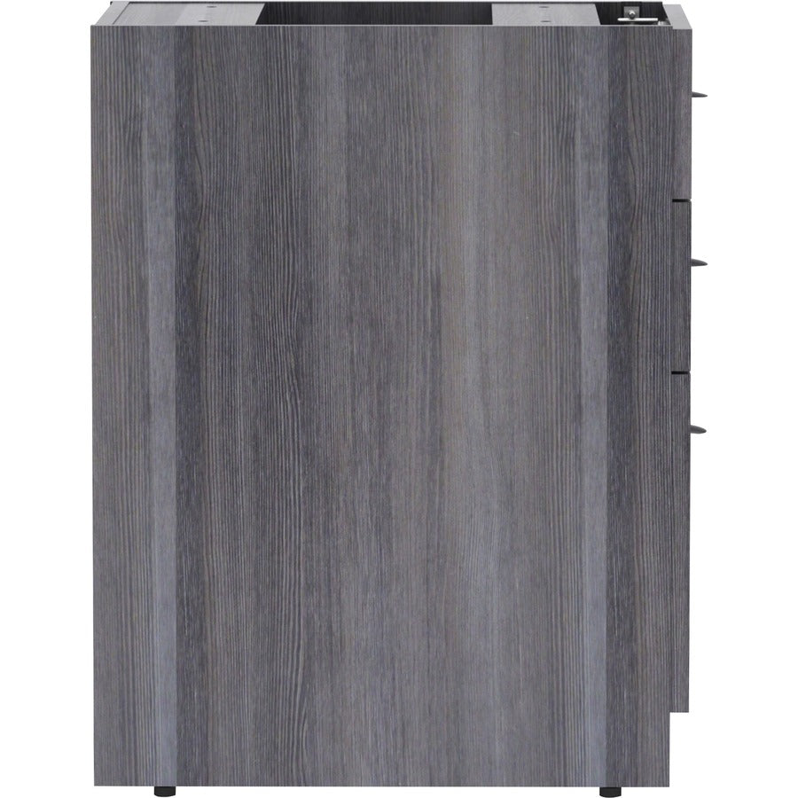 Lorell Essentials Series Box/Box/File Fixed File Cabinet - 28.3" Height x 16" Width x 22" Depth - Finish: Laminate, Weathered Charcoal - File Drawer - 1 Each