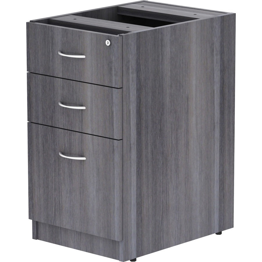 Lorell Essentials Series Box/Box/File Fixed File Cabinet - 28.3" Height x 16" Width x 22" Depth - Finish: Laminate, Weathered Charcoal - File Drawer - 1 Each