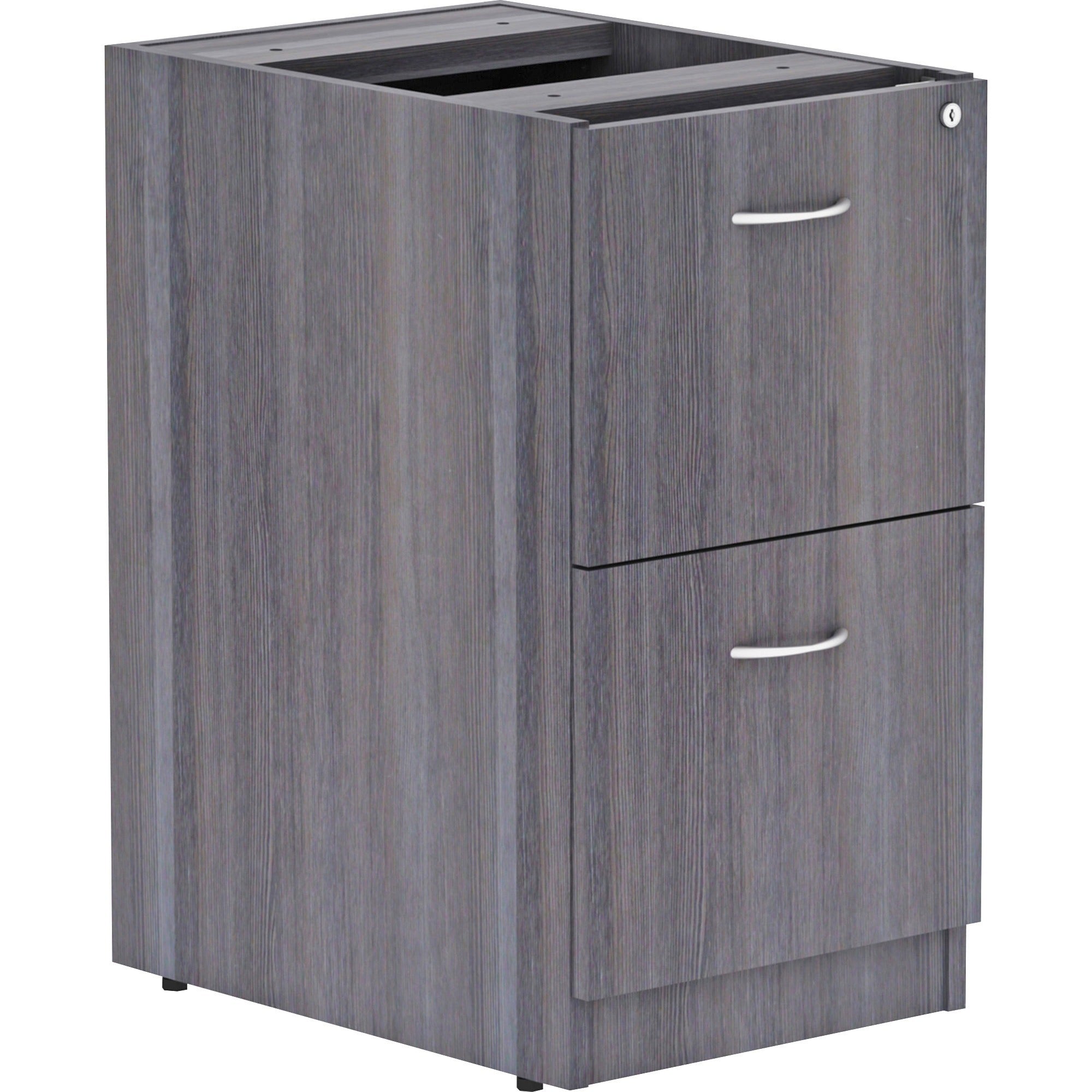 Lorell Essentials Series File/File Fixed File Cabinet - 28.3" Height x 16" Width x 22" Depth - Total Drawer(s): 2 - Finish: Laminate, Weathered Charcoal - File Drawer - 1 Each