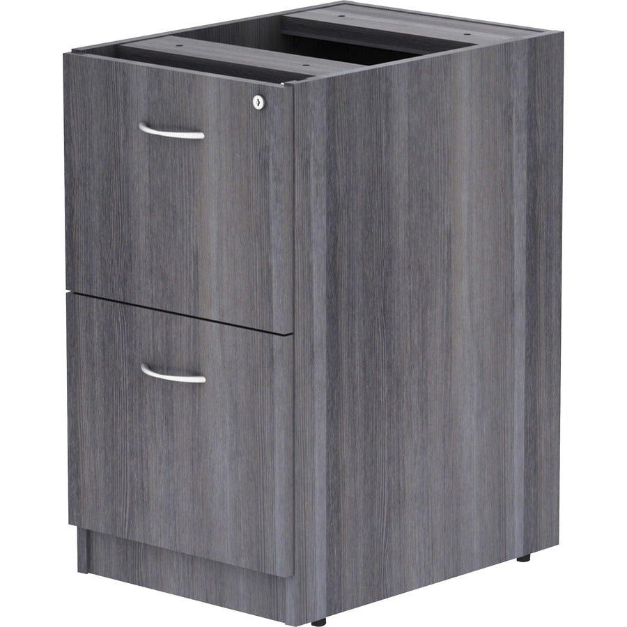 Lorell Essentials Series File/File Fixed File Cabinet - 28.3" Height x 16" Width x 22" Depth - Total Drawer(s): 2 - Finish: Laminate, Weathered Charcoal - File Drawer - 1 Each