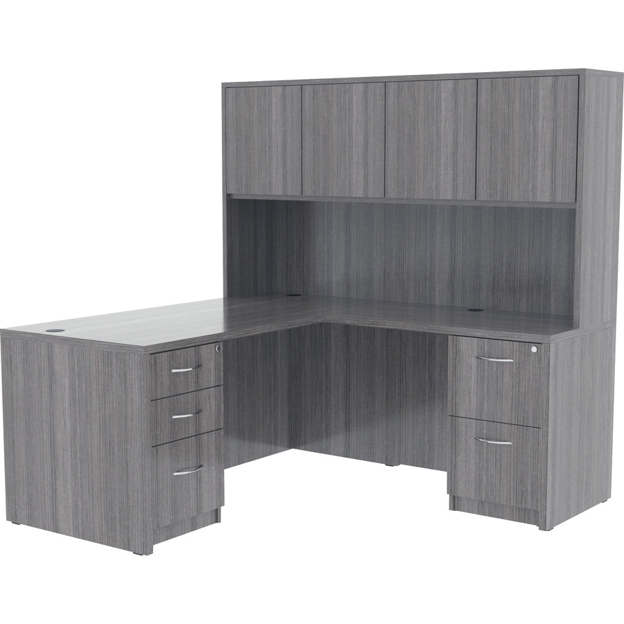 Lorell Essentials Series File/File Fixed File Cabinet - 28.3" Height x 16" Width x 22" Depth - Total Drawer(s): 2 - Finish: Laminate, Weathered Charcoal - File Drawer - 1 Each