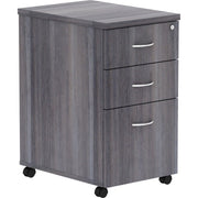 Lorell Essentials Series Box/Box/File Mobile File Cabinet - 28.3" Height x 16" Width x 22" Depth - Total Drawer(s): 3 - Finish: Weathered Charcoal, Laminate - 1 Each