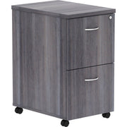 Lorell Essentials Series File/File Mobile File Cabinet - 28.3" Height x 16" Width x 22" Depth - Total Drawer(s): 2 - Finish: Weathered Charcoal, Laminate - 1 Each