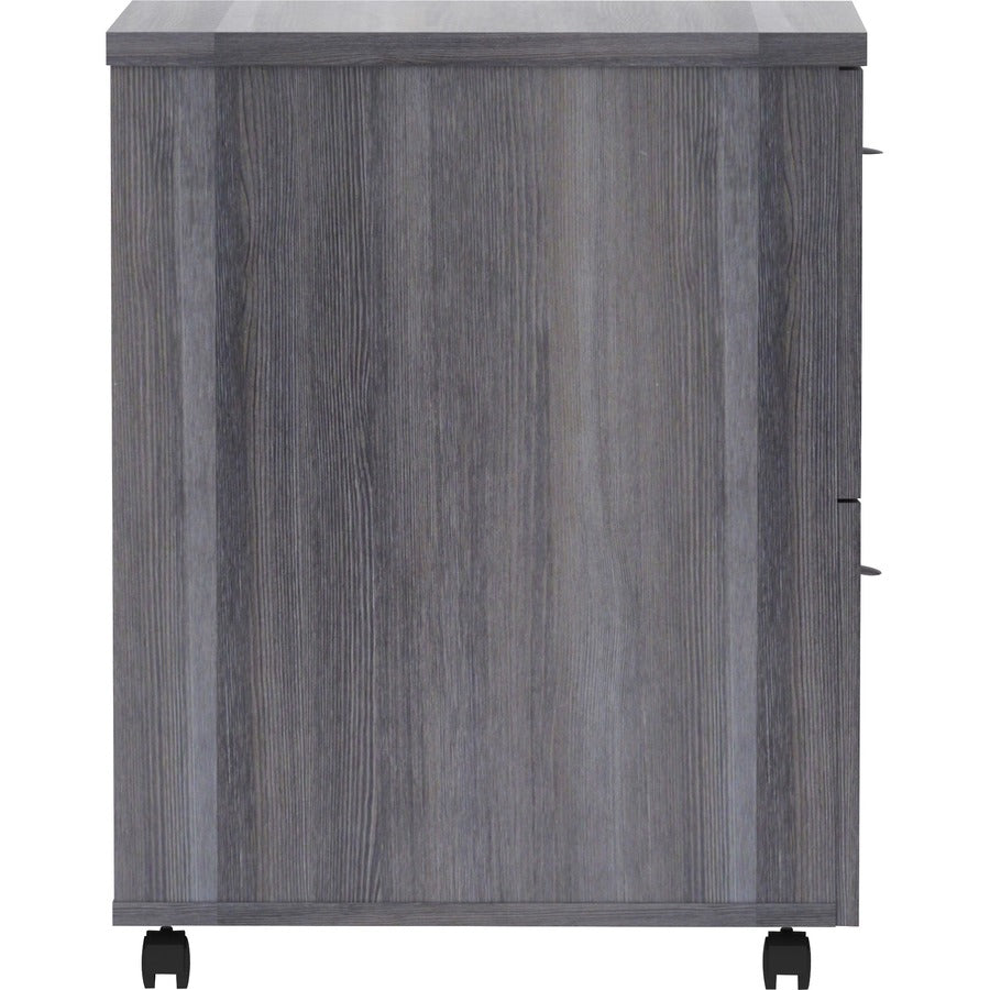 Lorell Essentials Series File/File Mobile File Cabinet - 28.3" Height x 16" Width x 22" Depth - Total Drawer(s): 2 - Finish: Weathered Charcoal, Laminate - 1 Each