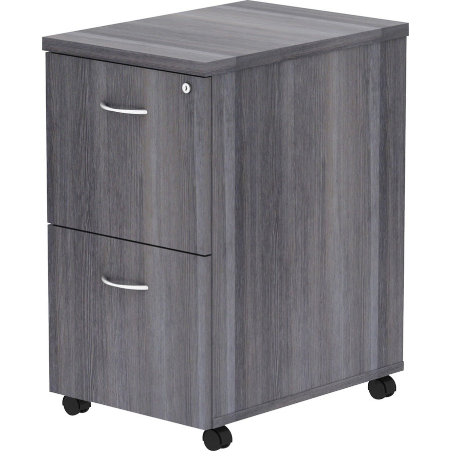 Lorell Essentials Series File/File Mobile File Cabinet - 28.3" Height x 16" Width x 22" Depth - Total Drawer(s): 2 - Finish: Weathered Charcoal, Laminate - 1 Each