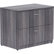 Lorell Essentials Series Lateral File - 29.5" Height x 35" Width x 22" Depth, x 1" Thickness Top - Total Drawer(s): 2 - Finish: Weathered Charcoal, Laminate - 1 Each