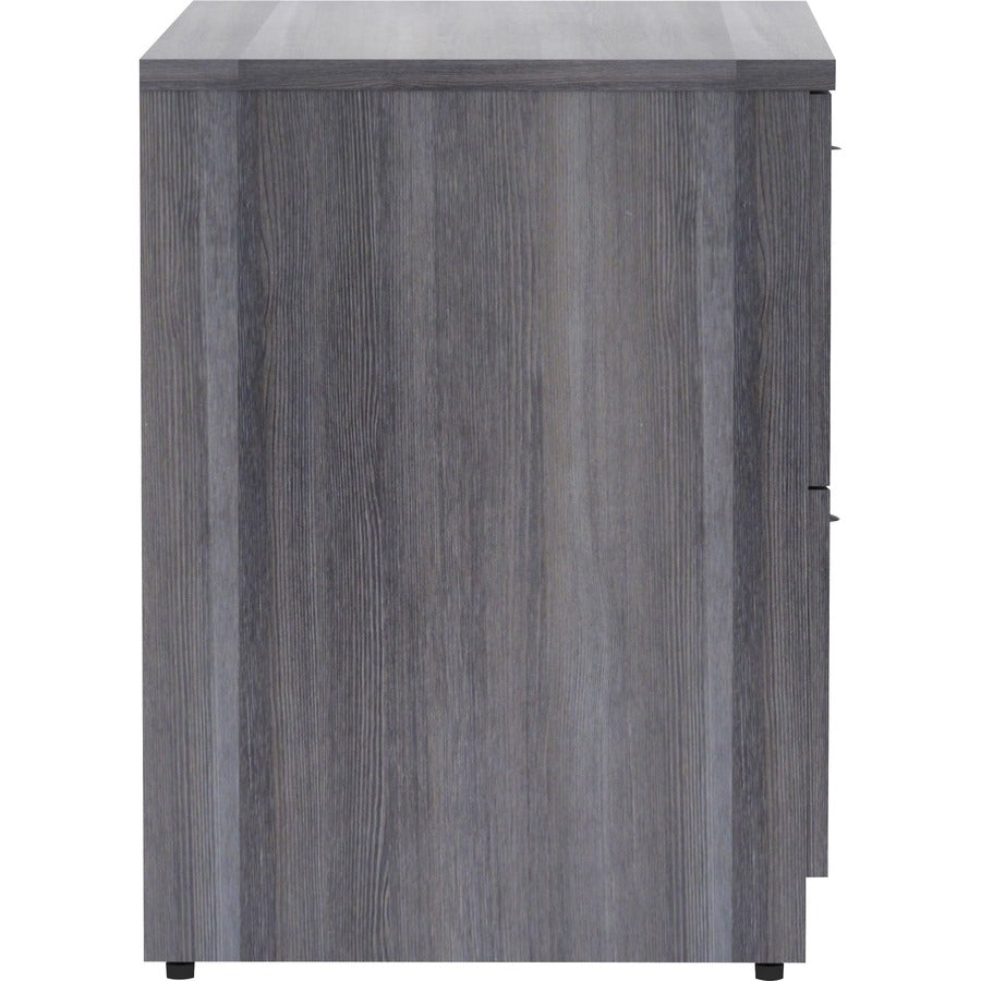 Lorell Essentials Series Lateral File - 29.5" Height x 35" Width x 22" Depth, x 1" Thickness Top - Total Drawer(s): 2 - Finish: Weathered Charcoal, Laminate - 1 Each