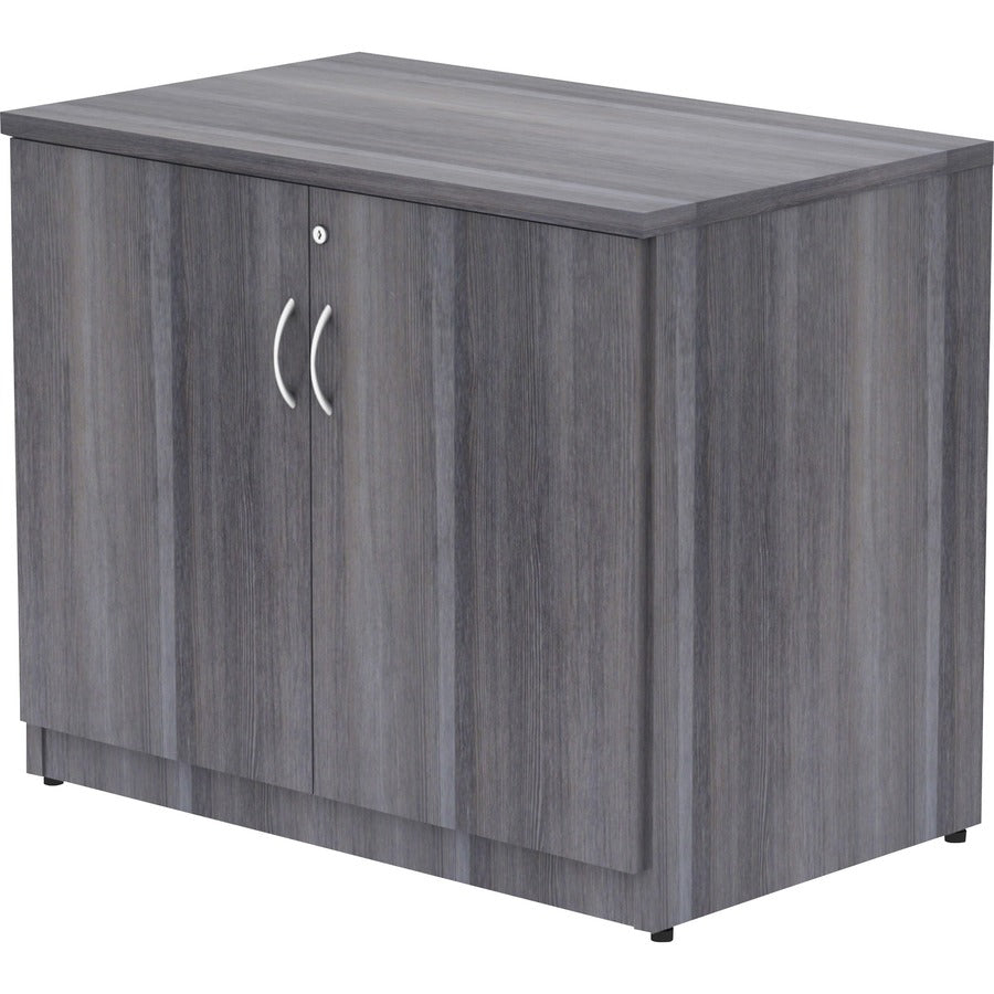 Lorell Essentials Series 2-Door Storage Cabinet - 29.5" Height x 36" Width x 22.5" Depth - 2 Door(s) - Finish: Weathered Charcoal, Laminate - 1 Each