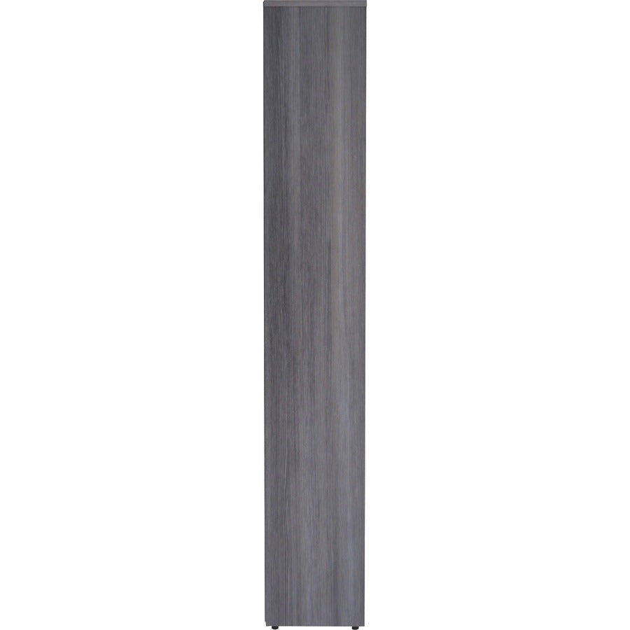 Lorell Laminate Bookcase - 6 Shelf(ves) - 72" Height x 36" Width x 12" Depth - Sturdy, Adjustable Shelf, Square Corner, Adjustable Feet - Weathered Charcoal - Thermally Fused Laminate - 1 Each