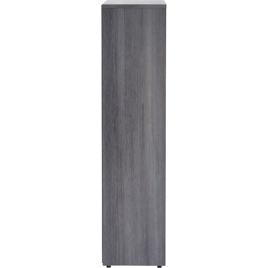 Lorell Laminate Bookcase - 4 Shelf(ves) - 48" Height x 36" Width x 12" Depth - Sturdy, Adjustable Shelf, Square Corner, Adjustable Feet - Weathered Charcoal - Thermally Fused Laminate - 1 Each