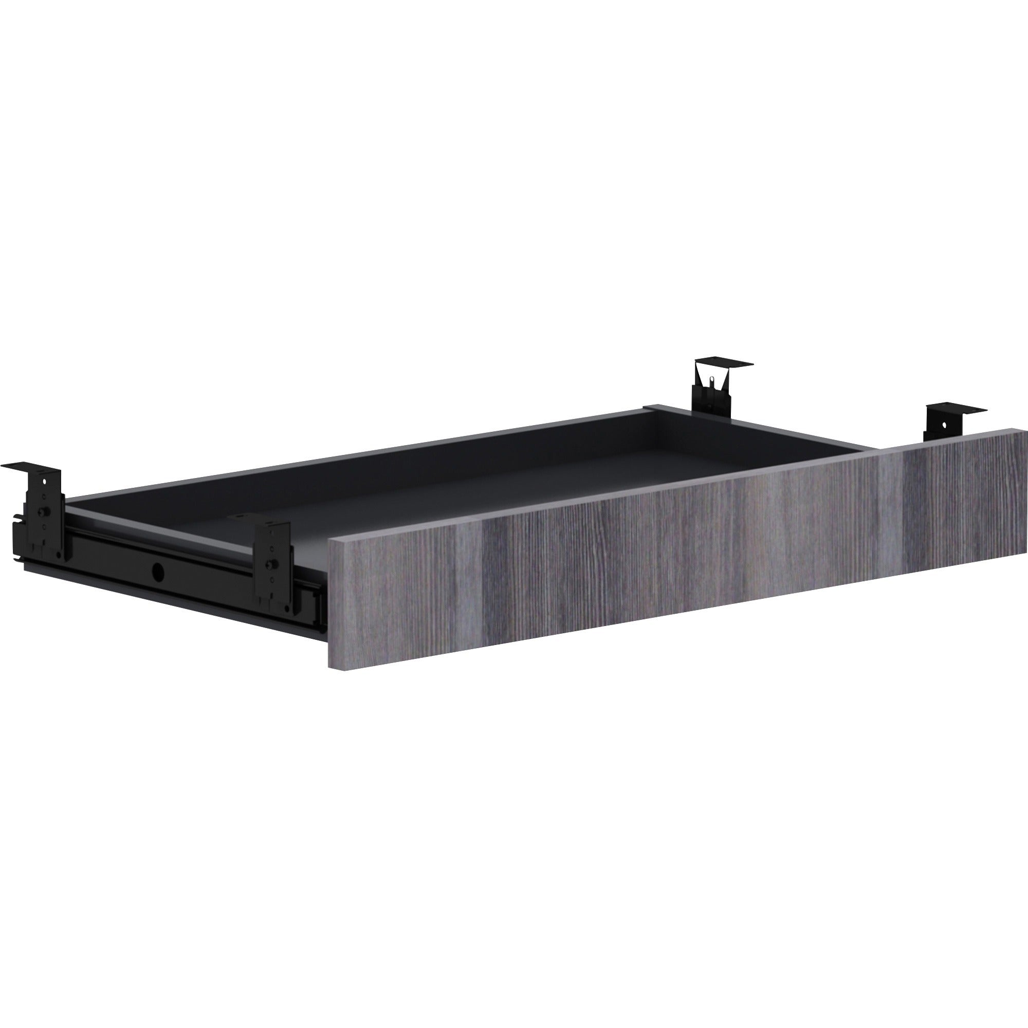 Lorell Universal Center Drawer - 5.1" Height x 16.7" Width x 28.4" Length - Finish: Weathered Charcoal - 1 Each