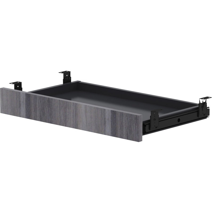Lorell Universal Center Drawer - 5.1" Height x 16.7" Width x 28.4" Length - Finish: Weathered Charcoal - 1 Each