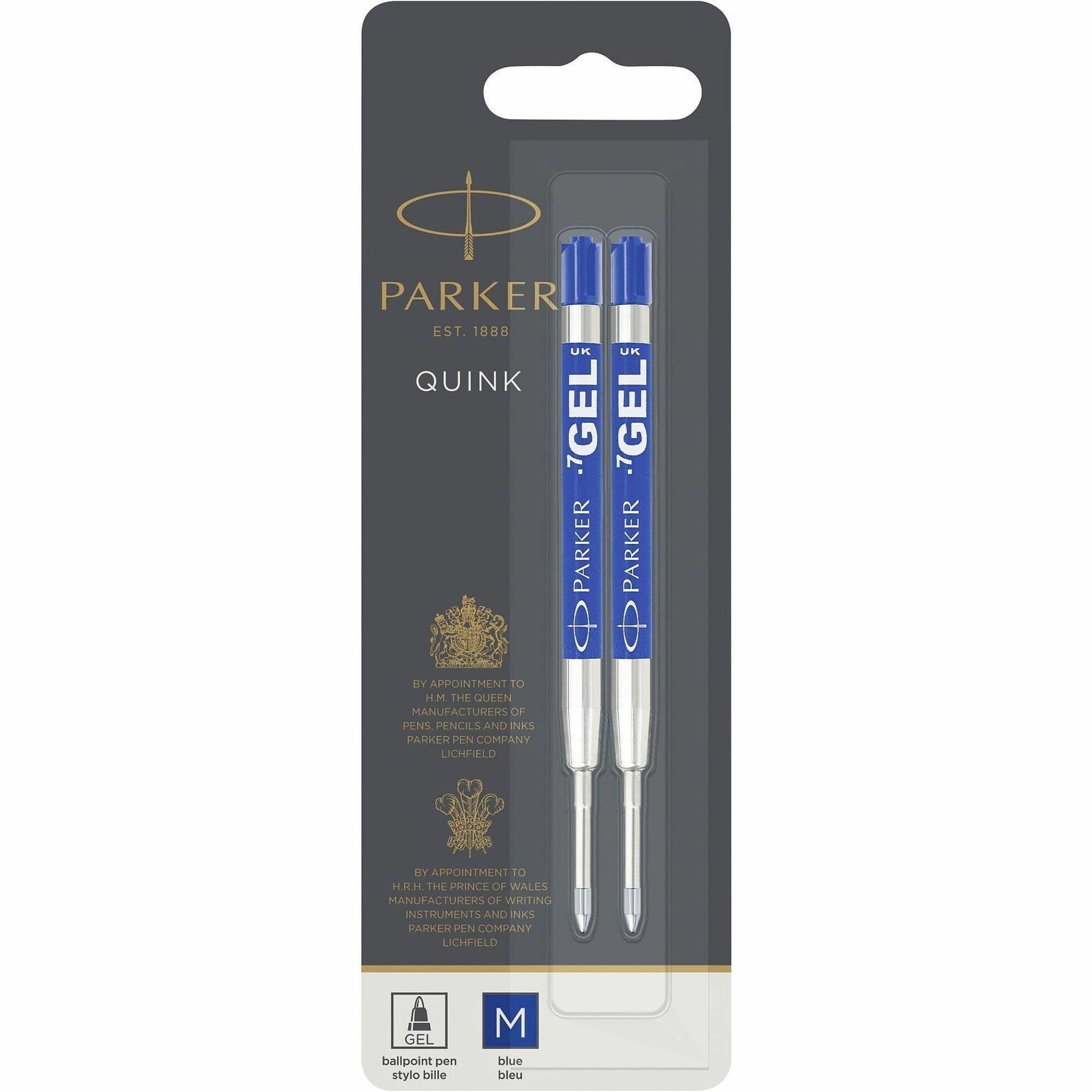 Parker Ballpoint Gel Pen Refill - Medium Point - Blue Ink - Smooth Writing - 1 Pack