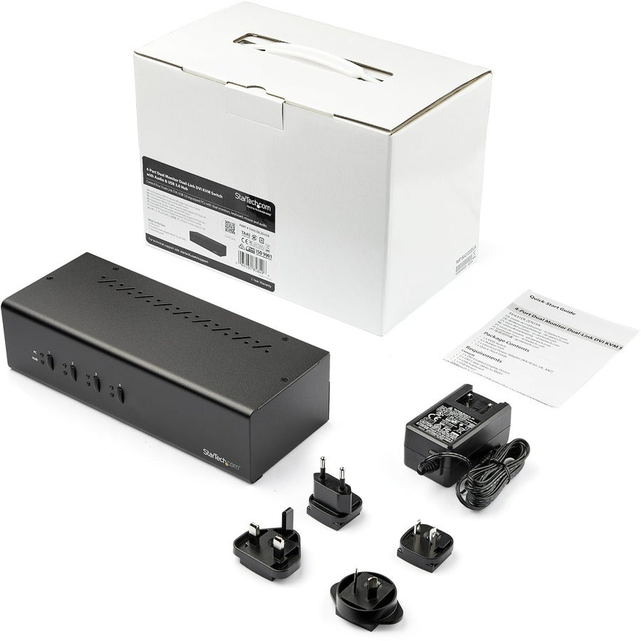 StarTech.com 4-Port Dual-Monitor Dual-Link DVI KVM Switch with USB 3.0 Hub
