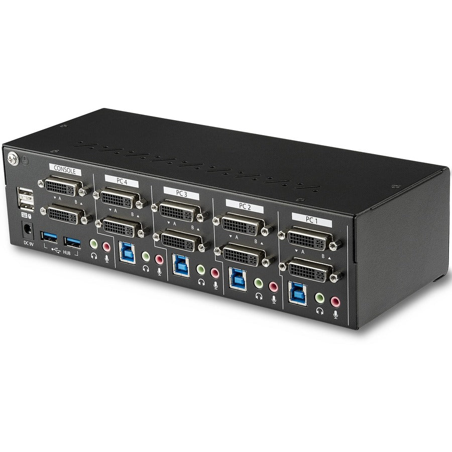StarTech.com 4-Port Dual-Monitor Dual-Link DVI KVM Switch with USB 3.0 Hub