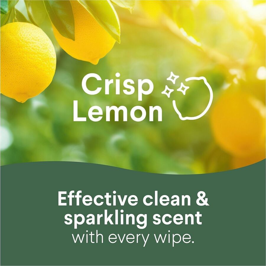 Clorox Disinfecting Cleaning Wipes - Ready-To-Use - Crisp Lemon Scent - Anti-bacterial, Textured, Bleach-free - Yellow - 35/Tub - 35 / Bundle