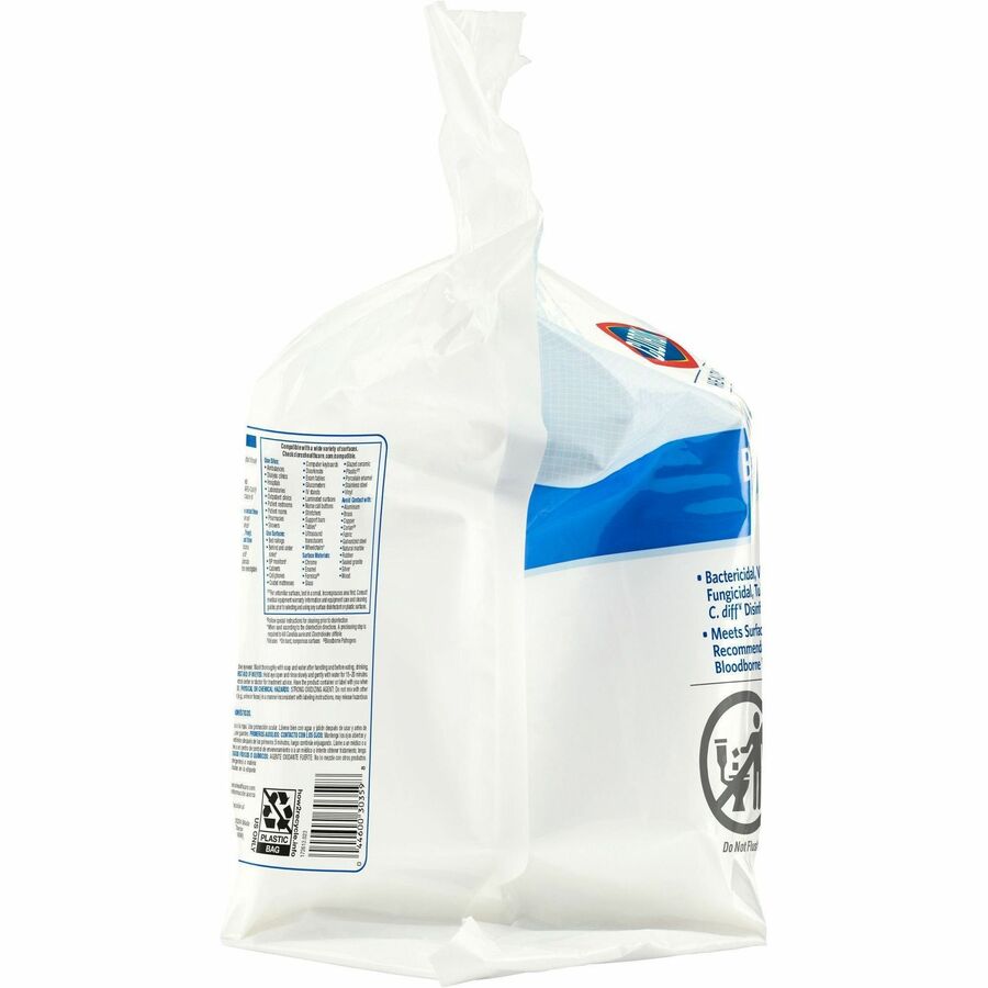Clorox Healthcare Bleach Germicidal Wipes Bucket Refill - Ready-To-Use - 12" Length x 12" Width - Anti-corrosive - White - 110/Tub - 2 / Pallet