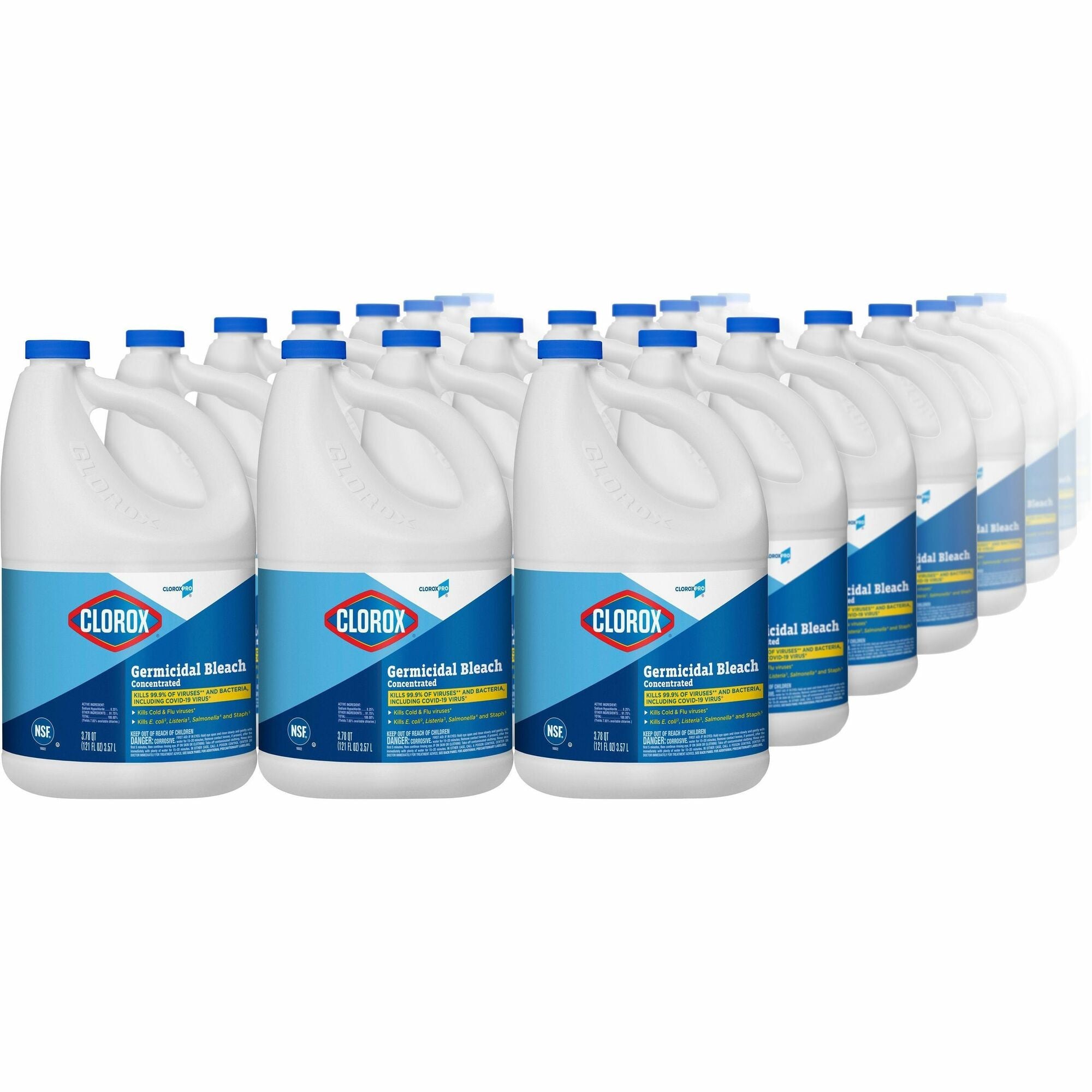 CloroxPro™ Germicidal Bleach - Concentrate - 121 fl oz (3.8 quart) - Recommended For: Germs Remover - Disinfectant, Deodorize - Clear - 28 / Bundle