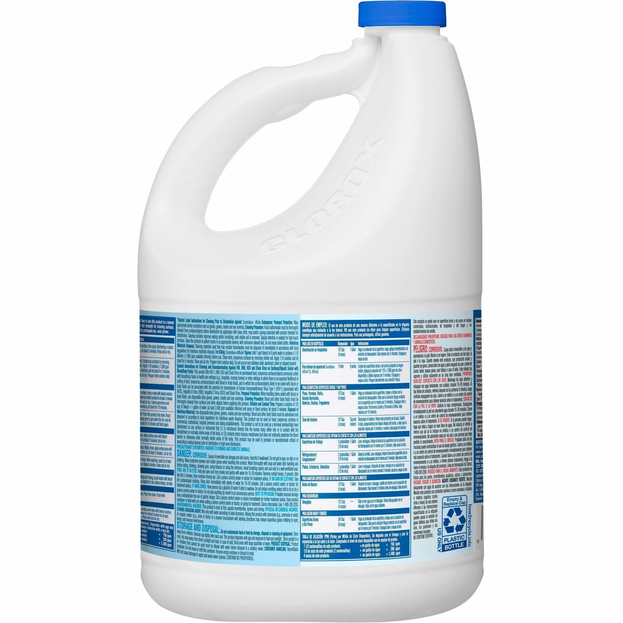CloroxPro™ Germicidal Bleach - Concentrate - 121 fl oz (3.8 quart) - Recommended For: Germs Remover - Disinfectant, Deodorize - Clear - 28 / Bundle