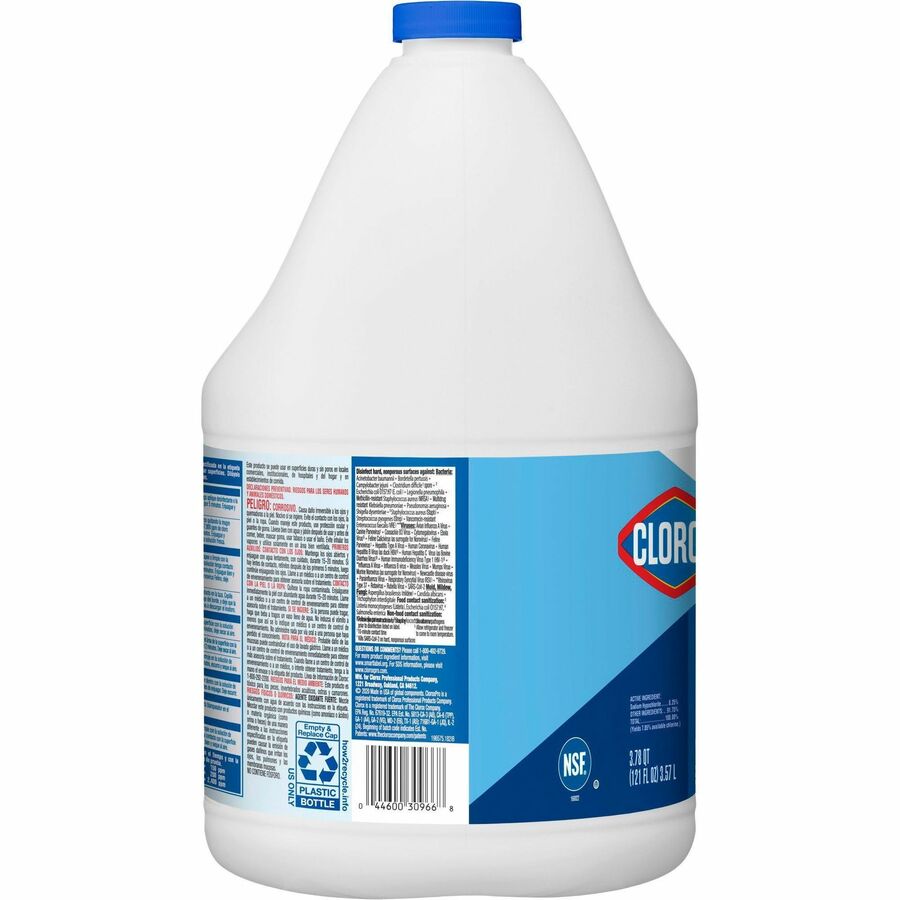 CloroxPro™ Germicidal Bleach - Concentrate - 121 fl oz (3.8 quart) - Recommended For: Germs Remover - Disinfectant, Deodorize - Clear - 28 / Bundle