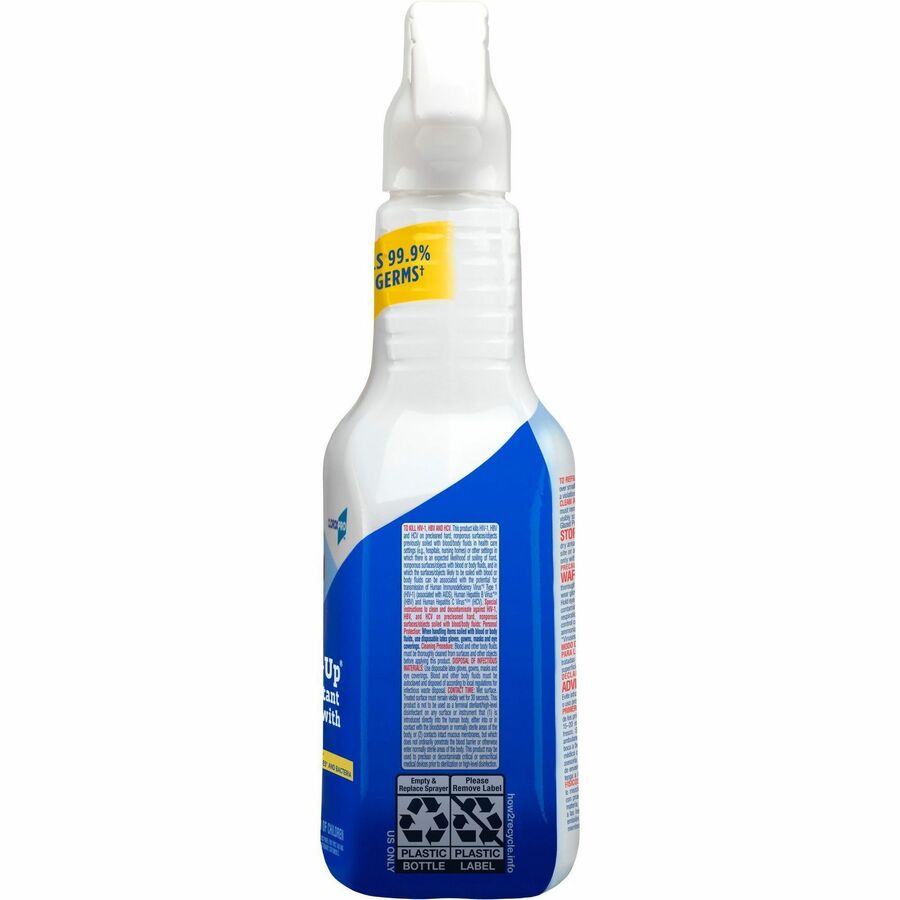 CloroxPro™ Clean-Up Disinfectant Cleaner Spray with Bleach - Ready-To-Use - 32 fl oz (1 quart) - Antibacterial, Disinfectant - Clear - 2 / Pallet