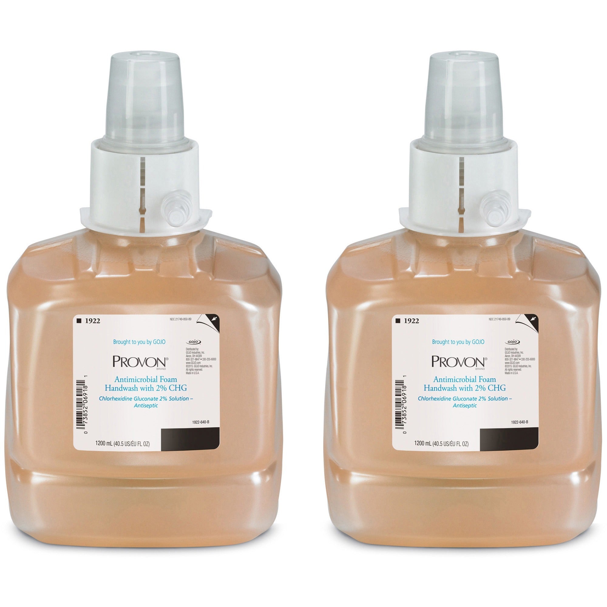 1.27 quart - Pump Bottle Dispenser - Kill Germs - Hand - Antibacterial - Beige - Fragrance-free, Dye-free - 2 / Carton