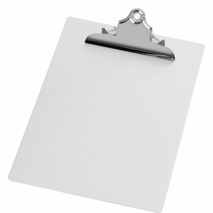 Business Source Aluminum Clipboard - 8 1/2" x 11" Sheet Size - Clamp - Aluminum - Silver - 1 Each