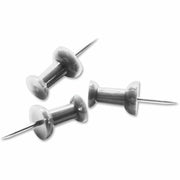0.25" Head - for Office, Bulletin Board, Corkboard - Silver - 100 / Box