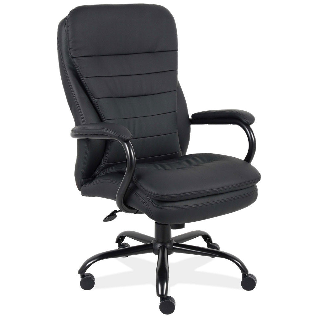 OfficeSource Big & Tall Big and Tall Executive High Back with Black Frame - Black PU Leather