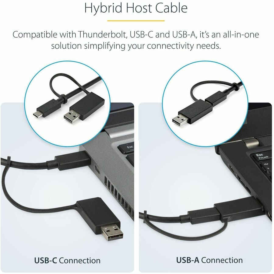 StarTech.com USB-C Docking Station with USB-A Laptop Compatibility - 60W PD