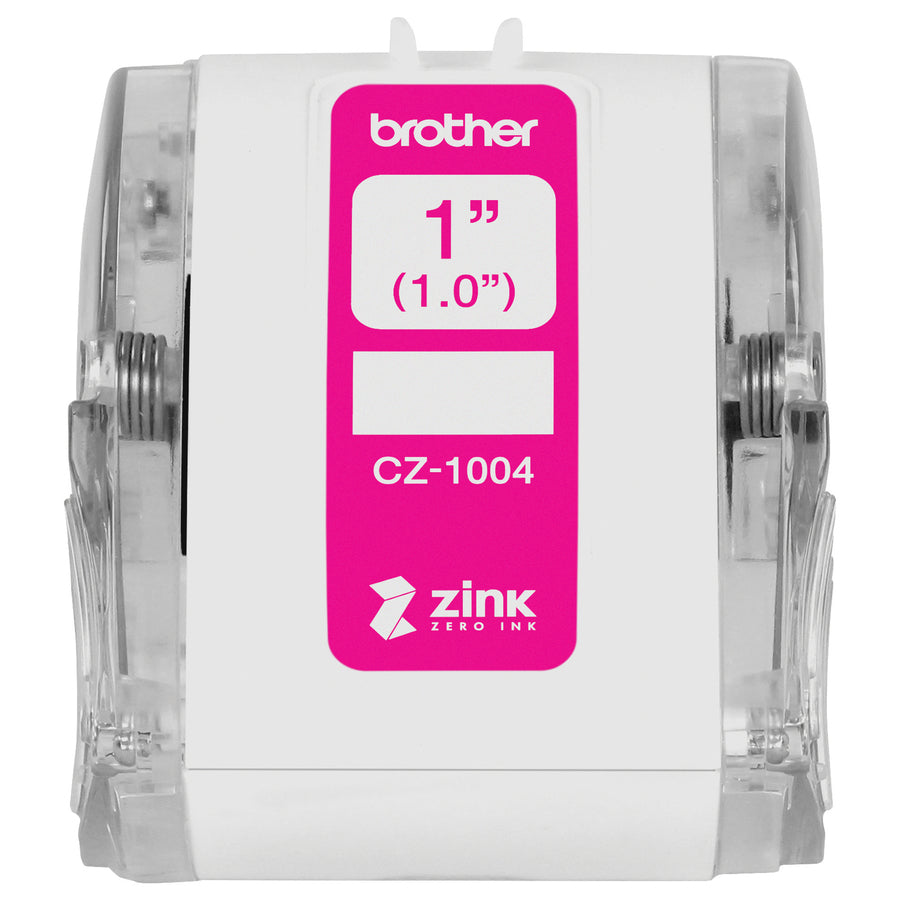 Brother Multipurpose Label - 1" Width - Zero Ink (ZINK) - Paper - Water Resistant - 1 Each