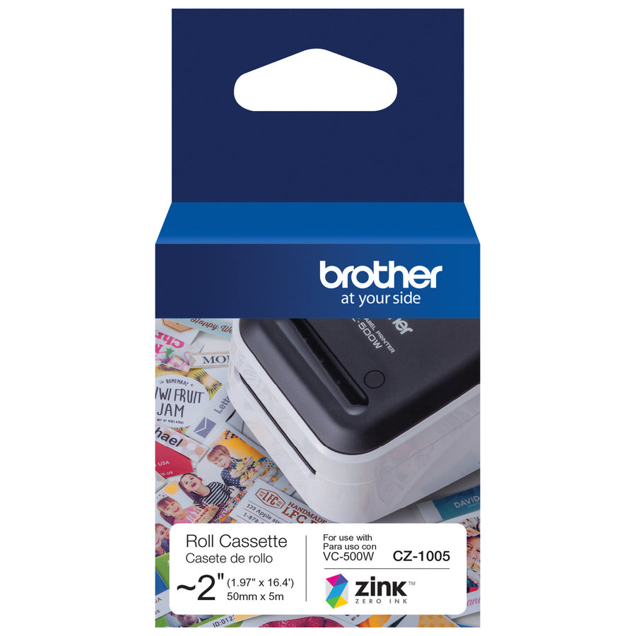 Brother Multipurpose Label - 1 31/32" Width - Zero Ink (ZINK) - Paper - Water Resistant - 1 Each