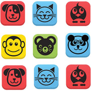 Magnetic Whiteboard Student Erasers, Animals, Set of 12