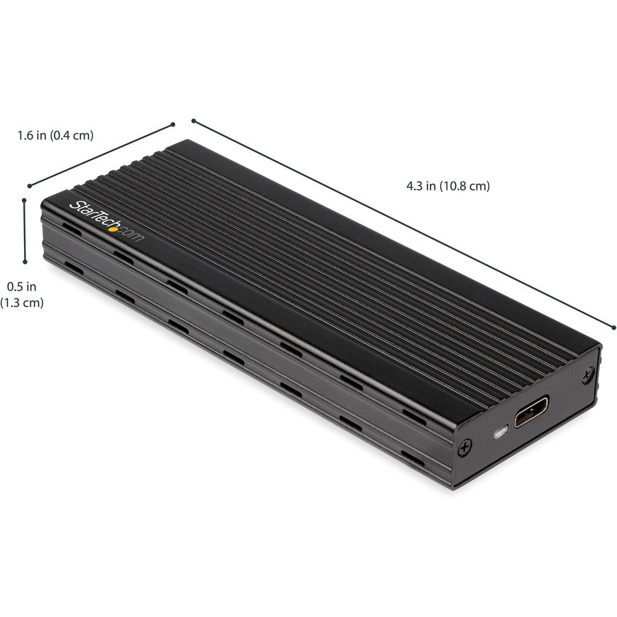 StarTech.com Drive Enclosure - USB 3.1 Type C Host Interface - UASP Support External - Black - 1 x SSD Supported - 1 x Total Bay - Aluminum, Plastic