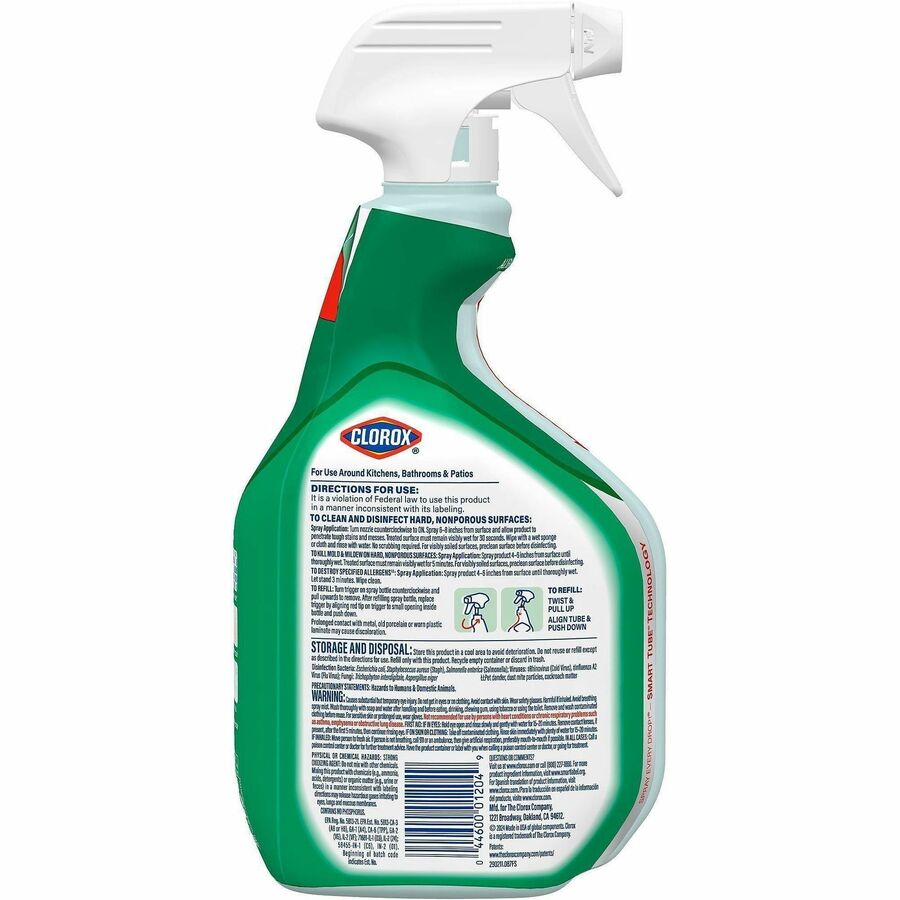 Clorox Clean-Up Multi-Surface Cleaner with Bleach - For Multipurpose - 32 fl oz (1 quart) - Original Scent - Recommended For: Stain Remover - Deodorize, Disinfectant, Easy to Use - Multi Spray Bottle - 1 Each