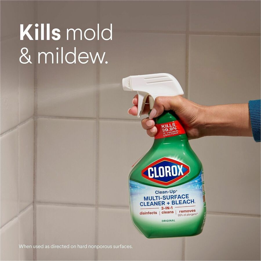 Clorox Clean-Up Multi-Surface Cleaner with Bleach - For Multipurpose - 32 fl oz (1 quart) - Original Scent - Recommended For: Stain Remover - Deodorize, Disinfectant, Easy to Use - Multi Spray Bottle - 1 Each