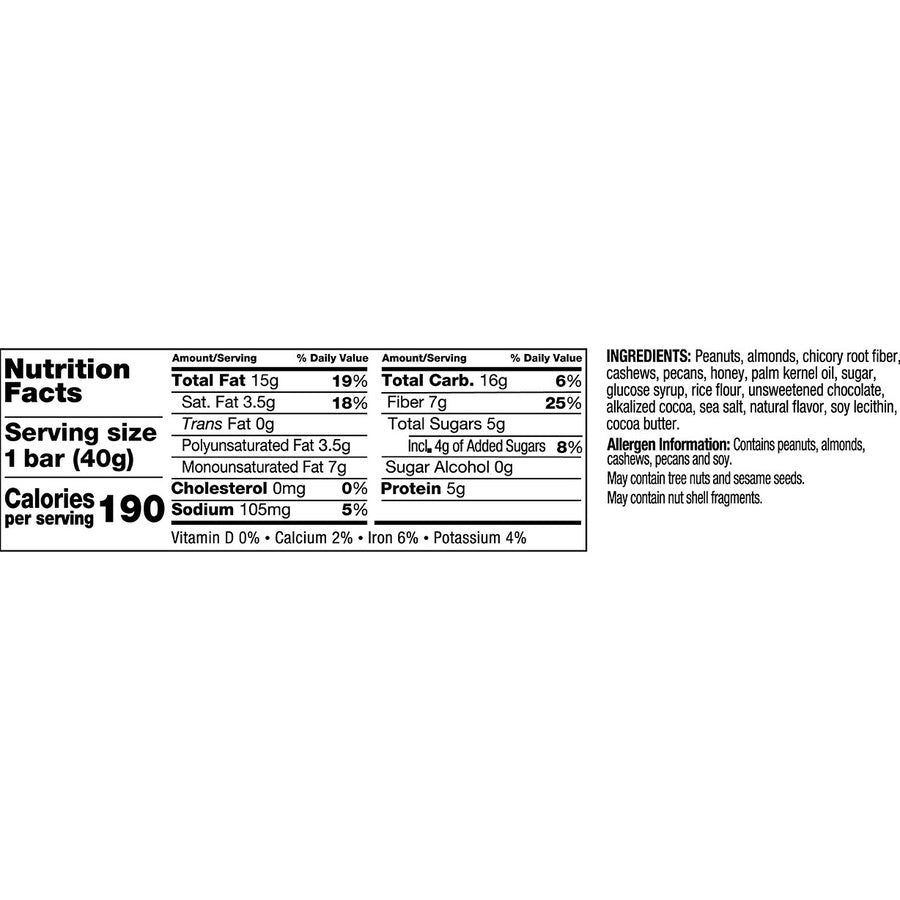 Gluten-free, Trans Fat Free, Sulfur dioxide-free, Low Sodium, No Artificial Flavor, Low Glycemic - Salted Caramel Dark Chocolate Nut - 1.40 oz - 12 / Box