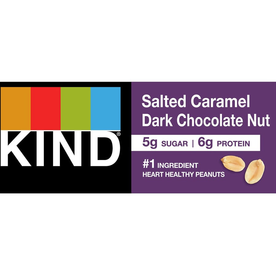 Gluten-free, Trans Fat Free, Sulfur dioxide-free, Low Sodium, No Artificial Flavor, Low Glycemic - Salted Caramel Dark Chocolate Nut - 1.40 oz - 12 / Box
